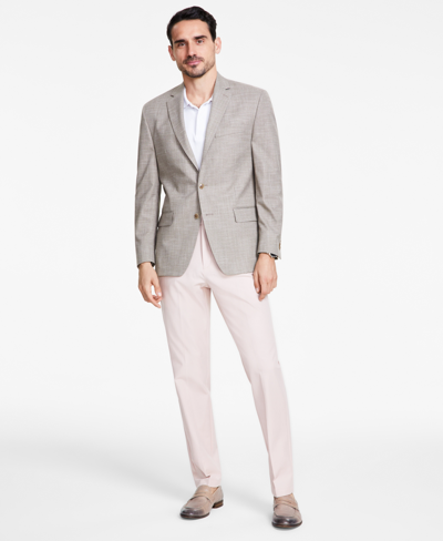 Michael Kors Men's Classic Fit Herringbone Woven Sport Coat In Tan