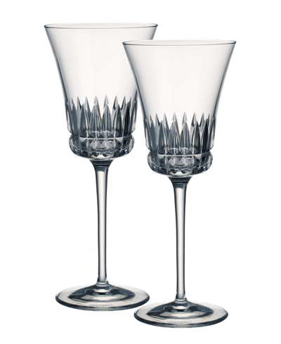 Villeroy & Boch Grand Royal Red Wine Glasses, Pair Of 2 In Clear