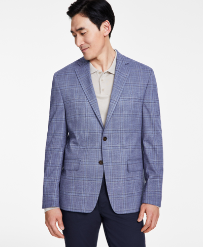 Michael Kors Men's Classic-fit Plaid Sport Coat In Blue,brown