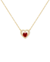 GIANI BERNINI CUBIC ZIRCONIA HEART IN HEART HALO 18" PENDANT NECKLACE IN 18K GOLD-PLATED STERLING SILVER, CREATED 