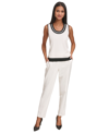 KARL LAGERFELD WOMEN'S SCOOP-NECK SLEEVELESS KNIT TOP