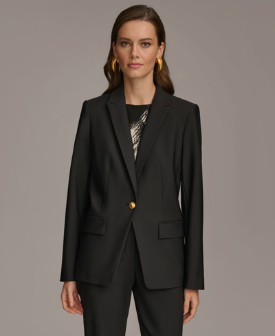 Donna Karan Women's One Button Blazer In Black