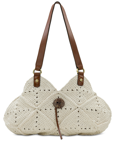 Patricia Nash Marti Diamond Crochet Shoulder Bag In Latte