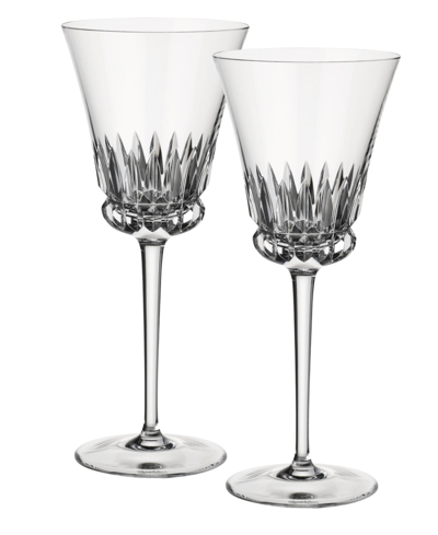 Villeroy & Boch Grand Royal White Wine Glasses, Pair Of 2 In Clear