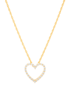 MACY'S DIAMOND OPEN HEART PENDANT NECKLACE (1/4 CT. T.W.) IN 14K GOLD-PLATED STERLING SILVER, 16" + 2" EXTE