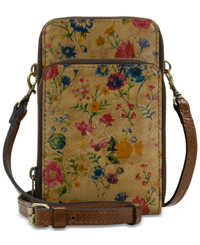 Patricia Nash Albertine Mini Leather Phone Crossbody In Prairie Rose