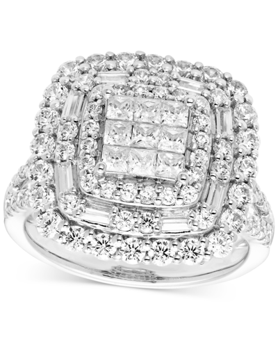 Macy's Diamond Multi-cut Halo Cluster Ring (2 Ct. T.w.) In 14k White Gold
