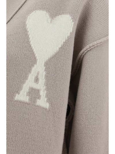 Ami Alexandre Mattiussi Ami Paris Knitwear In Light Beige/off White