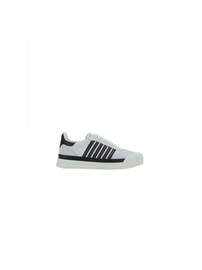 Dsquared2 New Jersey Leather Sneakers In White