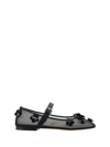 Mach&mach Sequined Floral-appliqué Mary Jane Flats In Black