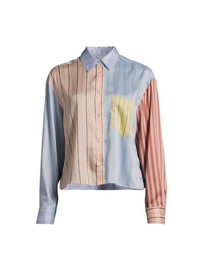 Weekend Max Mara Suez Cielo Striped Shirt In Sky Blue