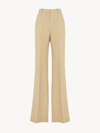 CHLOÉ HIGH-RISE TAILORED trousers BEIGE SIZE 10 100% LINEN