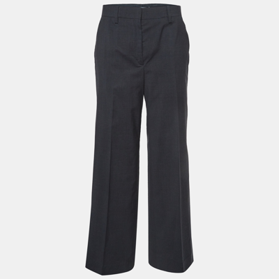 Pre-owned Prada Dark Grey Wool Tailored Formal Pants S