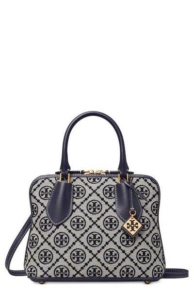 Tory Burch Mini T Monogram Jacquard Swing Crossbody Bag In Navy