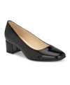 Nine West Womens Padded Insole Patent Block Heels In Upper-black Patent