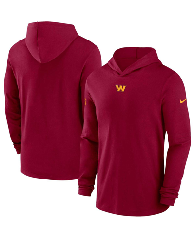 Nike Men's  Burgundy Washington Commanders Sideline Performance Long Sleeve Hoodie T-shirt