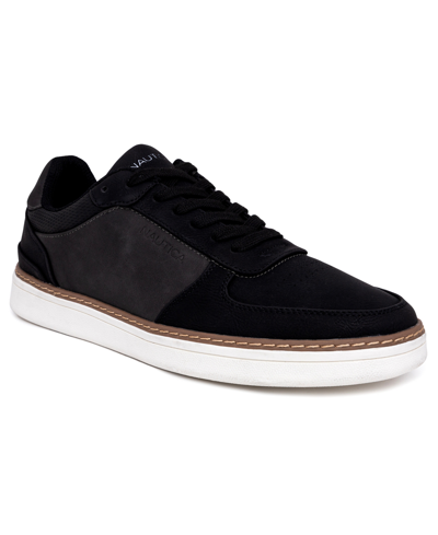 Nautica Men's Savar Casual Flat Sneakers In Black