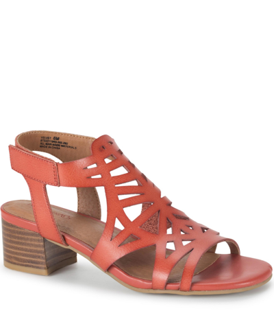 Baretraps Women's Velvet Block Heel Sandals In Paprika