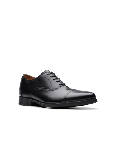 Clarks Men's Collection Whiddon Lace Up Oxford Dress Shoe In Black Leather