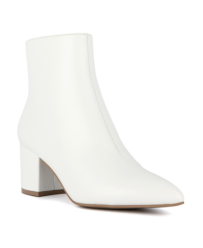 Sugar Elly Womens Faux Leather Dressy Ankle Boots In White
