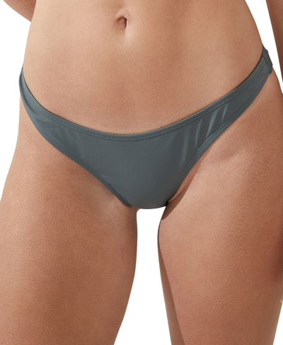 Cotton On Women's Refined High Side Brazilian Bikini Bottoms In Dusty Khaki