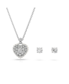 SWAROVSKI HYPERBOLA, HEART, WHITE, RHODIUM PLATED SET