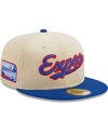 NEW ERA MEN'S NEW ERA WHITE MONTREAL EXPOS COOPERSTOWN COLLECTION CORDUROY CLASSIC 59FIFTY FITTED HAT