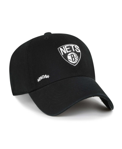 47 Brand Women's ' Black Brooklyn Nets Confetti Undervisor Clean Up Adjustable Hat