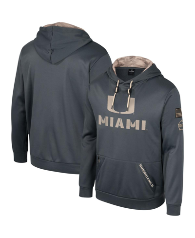 Colosseum Men's  Charcoal Miami Hurricanes Oht Military-inspired Appreciation Pullover Hoodie