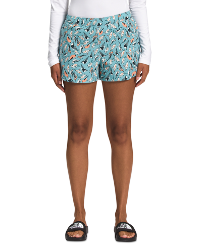 The North Face Women's Class V Shorts In Reef Waters Bird Study Print