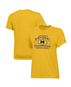 CHAMPION WOMEN'S CHAMPION MAIZE MICHIGAN WOLVERINES COLLEGE FOOTBALL PLAYOFF 2023 NATIONAL CHAMPIONS T-SHIRT