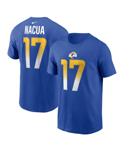 NIKE MEN'S NIKE PUKA NACUA ROYAL LOS ANGELES RAMS PLAYER NAME AND NUMBER T-SHIRT