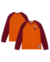 Mitchell & Ness Men's  Orange Virginia Tech Hokies Legendary Slub Raglan Long Sleeve T-shirt In Orange
