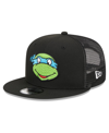 New Era Men's  Black Teenage Mutant Ninja Turtles Happy Leonardo Trucker 9fifty Snapback Hat In Black