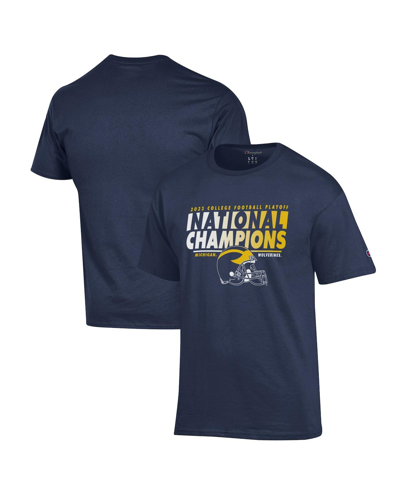 CHAMPION MEN'S CHAMPION NAVY MICHIGAN WOLVERINES COLLEGE FOOTBALL PLAYOFF 2023 NATIONAL CHAMPIONS HELMET T-SH