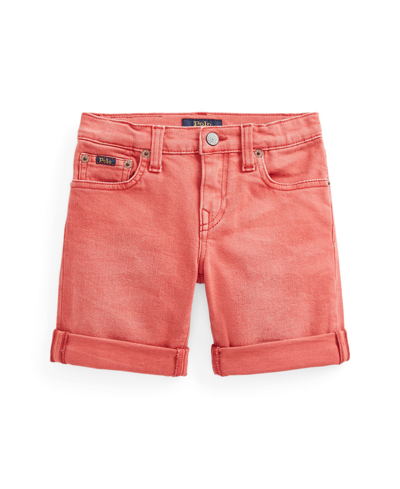 Polo Ralph Lauren Kids' Little And Toddler Boys Sullivan Slim Stretch Denim Shorts In Dell Red