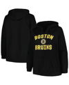 PROFILE WOMEN'S PROFILE BLACK BOSTON BRUINS PLUS SIZE ARCH OVER LOGO PULLOVER HOODIE