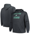 Profile Men's  Heather Charcoal Dallas Stars Big And Tall Arch Over Logo Pullover Hoodie In Heather Charcoal