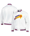 MITCHELL & NESS MEN'S MITCHELL & NESS WHITE PHOENIX SUNS HARDWOOD CLASSICS THROWBACK WORDMARK RAGLAN FULL-SNAP JACKE