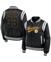 Wear By Erin Andrews Black Pittsburgh Steelers Bomber Full-zip Jacket In Black