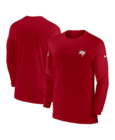 Nike Men's  Red Tampa Bay Buccaneers Sideline Coach Performance Long Sleeve T-shirt