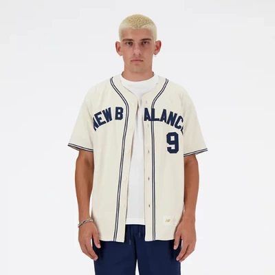 New Balance Men's Sportswear's Greatest Hits Baseball Jersey In Navy/white 
