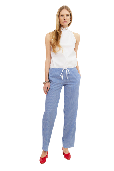 Musier Paris Mythical Embroidered Loose Pants In White