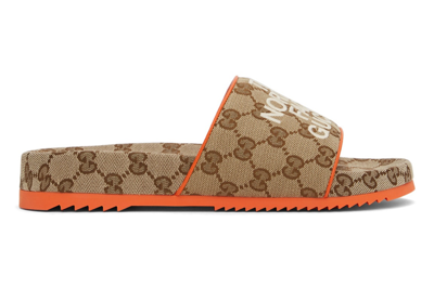 Pre-owned Gucci X The North Face Edition Gg Sandal Beige Orange (women's) In Beige/orange