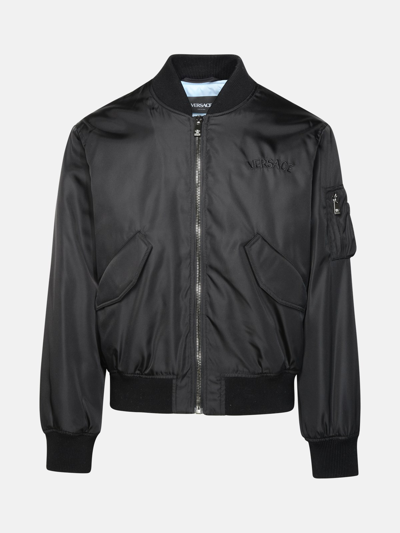 Versace Black Nylon Bomber Jacket