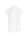 VINCE WOMEN'S LINEN CAP-SLEEVE BLOUSE