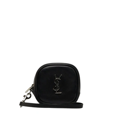 Saint Laurent Black Leather Clutch Bag ()