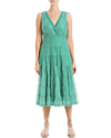 Max Studio V-neck Sleeveless Mesh Midi Dress