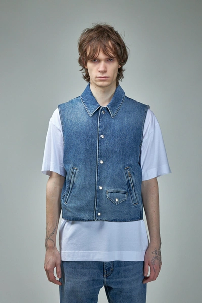 Givenchy Sleeveless Denim Vest In Blu
