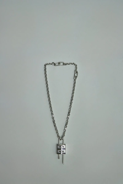 Givenchy Small Lock Necklace In Metal In Metallic